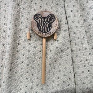 Disney Animal Kingdom Wooden Hand Drum Rattle in Natural Brown